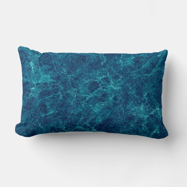 Navy Blue Marmor Texture Lendenkissen (Vorderseite)