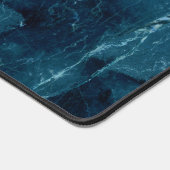 Navy Blue Marmor Texture Schreibtischunterlage (Ecke)