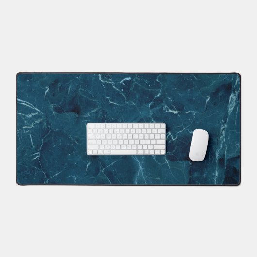 Navy Blue Marmor Texture Schreibtischunterlage (Tastatur & Maus)