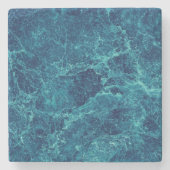 Navy Blue Marmor Texture Steinuntersetzer (Vorderseite)