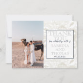 Navy Blue Marokko Hochzeit Foto Vielen Dank Dankeskarte (Vorderseite)