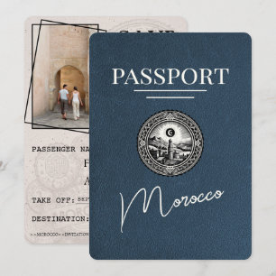 Navy Blue Marokko Pass Save the Date