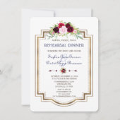 Navy Blue Marsala Herbst Probe Dinner Einladung (Vorderseite)