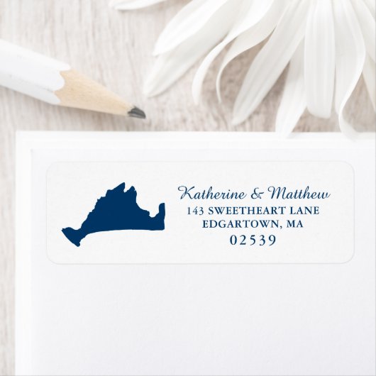 Navy Blue Marthas Vineyard Solid Map Wedding (Insitu)