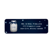 Navy Blue Mason Jar mit Firefreflies Rücksendeadre (Vorne)