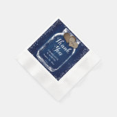 Navy Blue Mason Jar Rustic Wood Vielen Dank für Ih Serviette (Ecke)