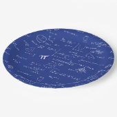 Navy Blue Math Equations Graphics Abschluss Pappteller (Schrägansicht)