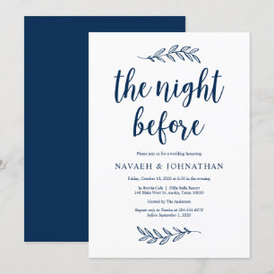 Navy Blue, Med Probe Dinner Einladung