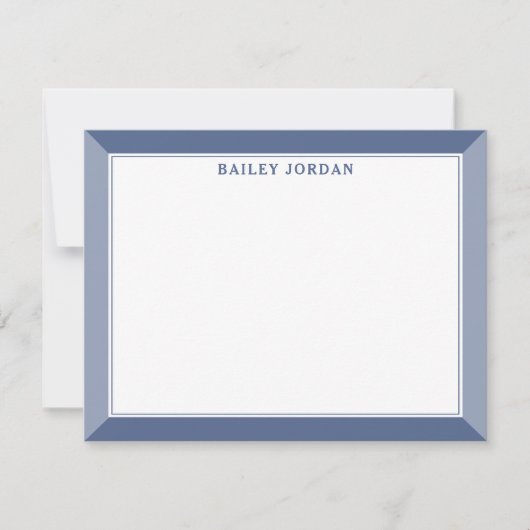 Navy Blue Men's 2-Tone Beruflich Stationery Mitteilungskarte (Vorderseite)