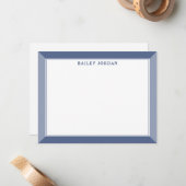 Navy Blue Men's 2-Tone Beruflich Stationery Mitteilungskarte (Vorderseite/Rückseite Beispiel)