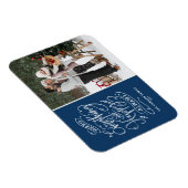 Navy Blue Merry alles und Happy Always Foto Magnet (Rechte Seite)