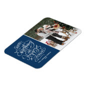 Navy Blue Merry alles und Happy Always Foto Magnet (Linke Seite)