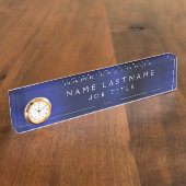 Navy Blue Metallic Corporate Custom Beruflich Namensplakette (Seite)