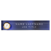 Navy Blue Metallic Corporate Custom Beruflich Namensplakette (Vorderseite)