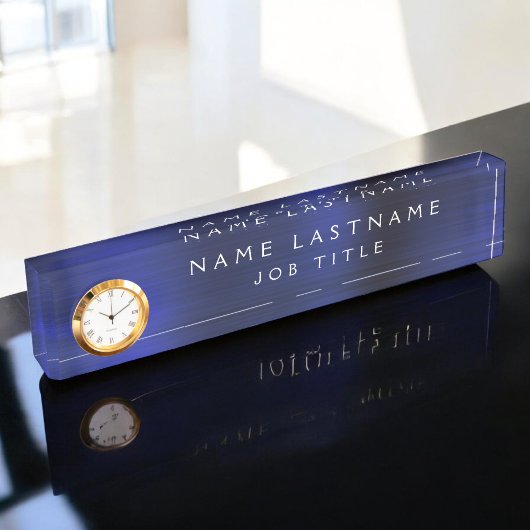 Navy Blue Metallic Corporate Custom Beruflich Namensplakette