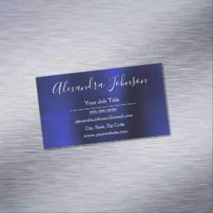Navy Blue Metallic Foil Modernes Geschäft Magnetische Visitenkarte