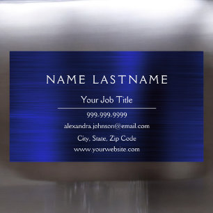 Navy Blue Metallic Foil Modernes Geschäft Magnetische Visitenkarte
