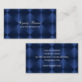 Navy Blue Metallic Look Diamond Tiles Visitenkarte (Vorne/Hinten)
