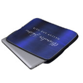 Navy Blue Metallic Monogram Business Beruflich Laptopschutzhülle (Vorne Knopf)
