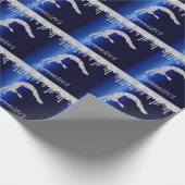 Navy Blue Metallic Silver Sparkle Gymnastik Geschenkpapier (Ecke)