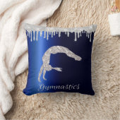 Navy Blue Metallic Silver Sparkle Gymnastik Kissen (Decke)
