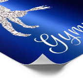 Navy Blue Metallic Silver Sparkle Gymnastik Poster (Ecke)