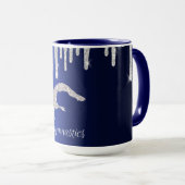 Navy Blue Metallic Silver Sparkle Gymnastik Tasse (VorderseiteRechts)