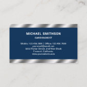 Navy Blue Metallic Steel Stethoscope Doctor Visitenkarte (Rückseite)