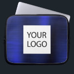 Navy Blue Metallic - Werbung für kundenspezifische Laptopschutzhülle<br><div class="desc">Moderne Navy Blue Imitats Metallic Stainless Elegant Ihre individuelle Logo-Werbeaktion Laptop-Bag oder Sleeve Werbe-Case (Promo). Dieses klassische berufliche Business-Computergehäuse kann so angepasst werden,  dass es Ihr Firmenlogo oder Ihr Firmenlogo enthält.</div>