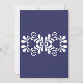 Navy Blue Mexican Fiesta Talavera Brautparty Einladung (Rückseite)