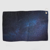 Navy Blue Milkyway Nightsky Galaxy Fotografie Golfhandtuch (Horizontal)