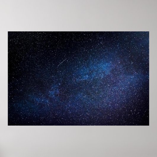 Navy Blue Milkyway Nightsky Galaxy Fotografie Poster (Vorne)