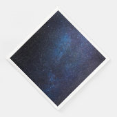 Navy Blue Milkyway Nightsky Galaxy Fotografie Serviette (Ecke)