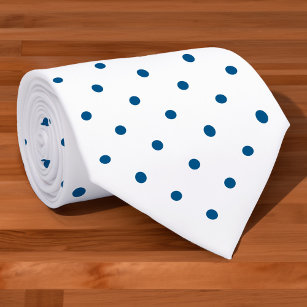 Navy Blue Mini Polka Dot Pattern auf Weiß Krawatte