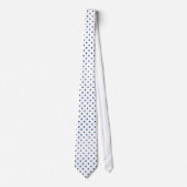 Navy Blue Mini Polka Dot Pattern on White  Krawatte (Vorderseite)