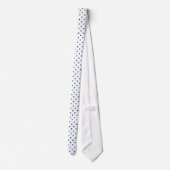 Navy Blue Mini Polka Dot Pattern on White  Krawatte (Rückseite)