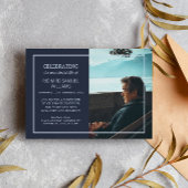 Navy Blue Minimal Celebrating Life | Benutzerdefin Einladung