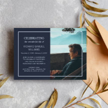 Navy Blue Minimal Celebrating Life | Benutzerdefin