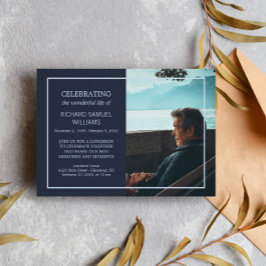 Navy Blue Minimal Celebrating Life | Benutzerdefin Einladung