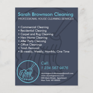 Navy Blue Minimal Home Cleaning Keeper Flyer