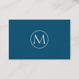 Navy Blue Minimal Monogram Business Card  Visitenkarte