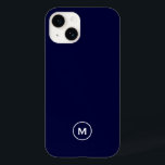 Navy Blue Minimal Monogram Case-Mate iPhone 14 Hülle<br><div class="desc">Das elegante Design des Handys zeichnet sich durch ein einfaches modernes Design in marineblau-blau und weiß aus. Personalisieren Sie die Telefonzelle mit dem benutzerdefinierten Initial. Ändern Sie den Schriftart oder die Position mithilfe des Menüs Anpassen.</div>