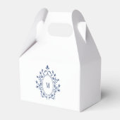 Navy Blue Minimal Monogram Geschenkschachtel (Vorderseite)