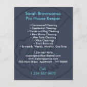 Navy Blue Minimal Zuhause Cleaning Keeper Flyer (Rückseite)
