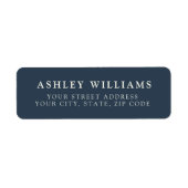 Navy Blue Minimalist Elegant Return Stickers (Vorne)