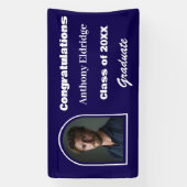 Navy Blue Minimalist Graduation Banner (Vertikal)