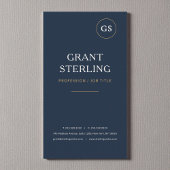 Navy Blue Minimalist Modern Professional Visitenkarte