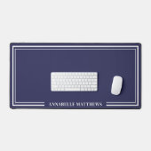Navy Blue Minimalist Monogram Schreibtischunterlage (Tastatur & Maus)