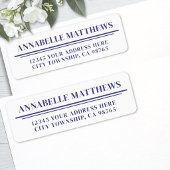 Navy Blue Minimalist Return Address