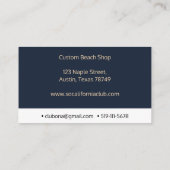 Navy Blue Minimalistic Business Card Visitenkarte (Rückseite)